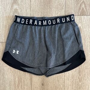 Under Armour Women's Black and Gray Athletic Shorts